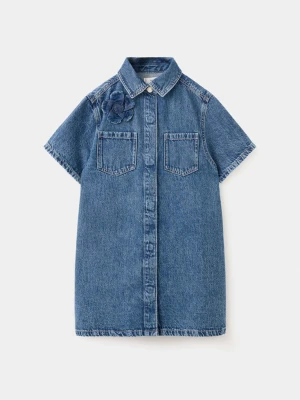 Dżinsowa sukienka z kwiatem średni niebieski - Dzieci - - MANGO KIDS