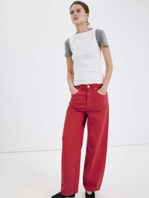 Dżinsy balloon ze średnim stanem czerwony - Kobieta - - MANGO