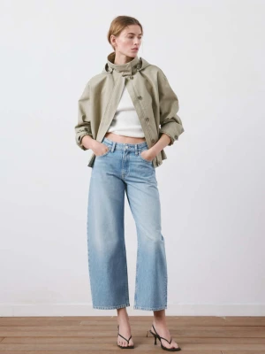 Dżinsy Balloon crop średni niebieski - Kobieta - - MANGO