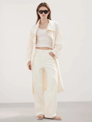 Dżinsy balloon z wysokim stanem biały - Kobieta - - MANGO