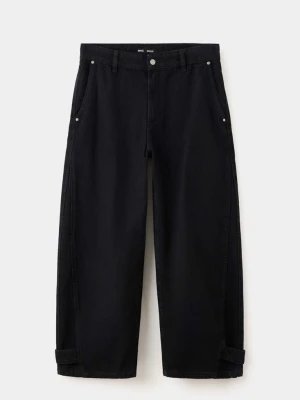 Dżinsy balloon ze średnim stanem black denim - Kobieta - MANGO