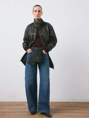 Dżinsy balloon ze średnim stanem ciemnoniebieski - Kobieta - - MANGO