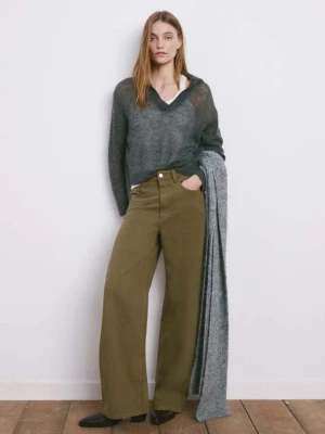 Dżinsy balloon ze średnim stanem khaki - Kobieta - - MANGO