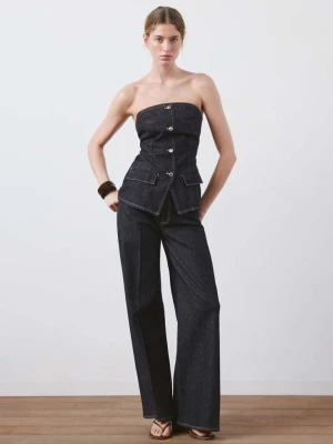 Dżinsy balloon ze średnim stanem niebieski - Kobieta - - MANGO