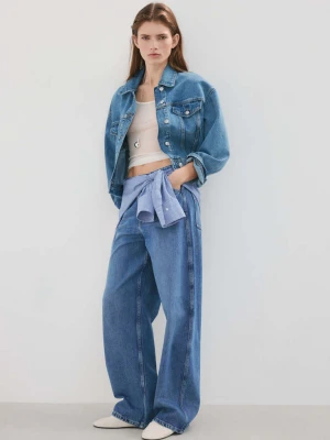 Dżinsy balloon ze średnim stanem średni niebieski - Kobieta - - MANGO