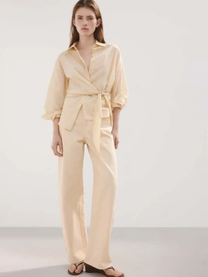 Dżinsy balloon ze średnim stanem waniliowy - Kobieta - - MANGO