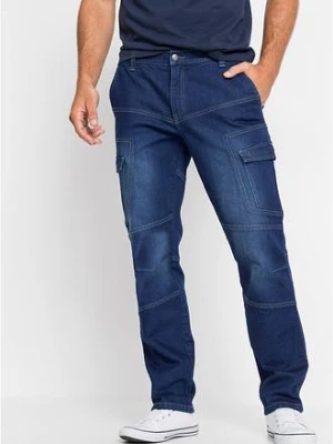 Dżinsy bojówki z elastycznego materiału, regular fit, straight bonprix