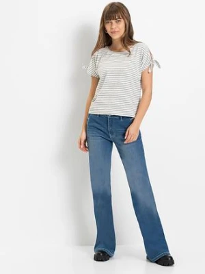 Dżinsy Bootcut, mid waist, bawełna organiczna bonprix