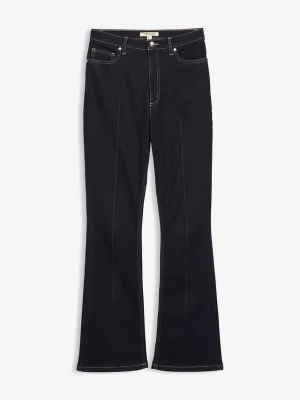 Dżinsy bootcut z wysokim stanem BonPrix niebieski