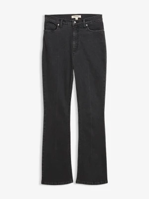 Dżinsy bootcut z wysokim stanem BonPrix szary