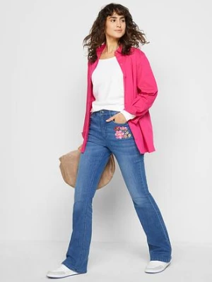 Dżinsy bootcut z wysokim stanem i wygodną talią bonprix