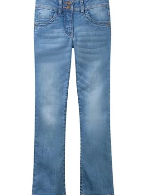 Dżinsy bootcut ze średnim stanem BonPrix niebieski