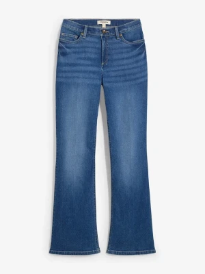 Dżinsy bootcut ze średnim stanem BonPrix niebieski