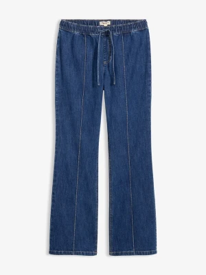 Dżinsy bootcut ze średnim stanem, wygodny pas BonPrix niebieski