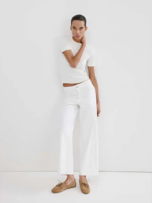 Dżinsy Catherin culotte z wysokim stanem biały - Kobieta - - MANGO