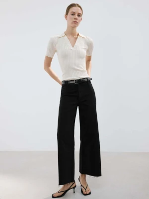 Dżinsy Catherin culotte z wysokim stanem black denim - Kobieta - - MANGO