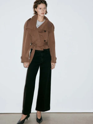 Dżinsy Catherin culotte z wysokim stanem black denim - Kobieta - - MANGO