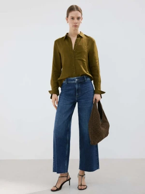 Dżinsy Catherin culotte z wysokim stanem ciemnoniebieski - Kobieta - - MANGO