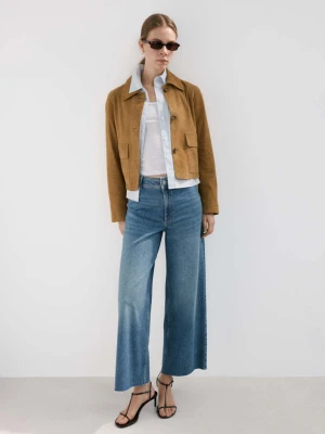 Dżinsy Catherin culotte z wysokim stanem średni niebieski - Kobieta - - MANGO