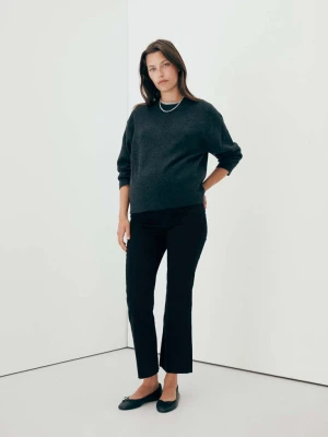 Dżinsy ciążowe flare crop black denim - Kobieta - MANGO