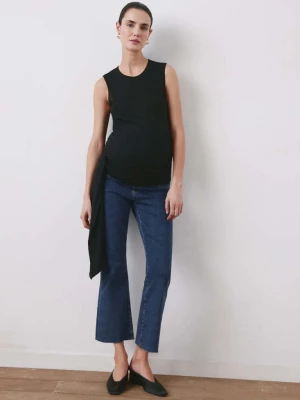 Dżinsy ciążowe flare crop ciemnoniebieski - Kobieta - - MANGO