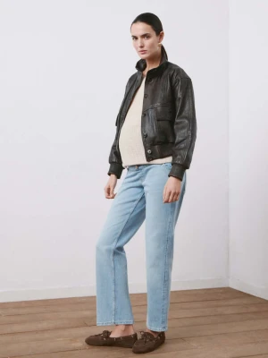 Dżinsy ciążowe z prostymi nogawkami średni niebieski - Kobieta - - MANGO