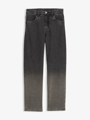 Dżinsy cieniowane, loose fit, straight BonPrix szary