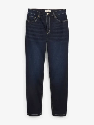 Dżinsy cropped, high waist, straight BonPrix niebieski