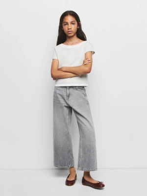 Dżinsy culotte z nitami szary denim - Dzieci - lata - MANGO KIDS
