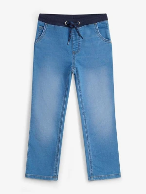 Dżinsy dresowe z gumką w talii, regular fit, straight BonPrix niebieski