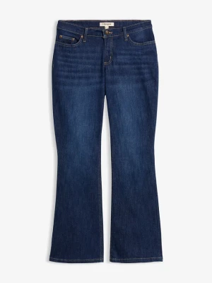 Dżinsy dzwony, mid waist BonPrix niebieski