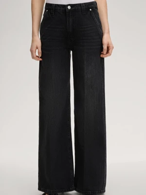 Dżinsy z szerokimi nogawkami Evi, wysoki stan, kolor antracytowy Joop