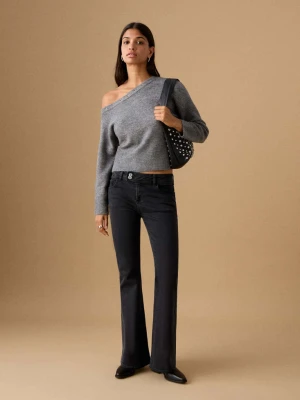 Dżinsy flare z guzikami black denim - Teen - - MANGO TEEN