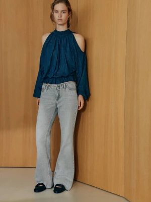 Dżinsy flare z niskim stanem szary denim - Teen - MANGO TEEN