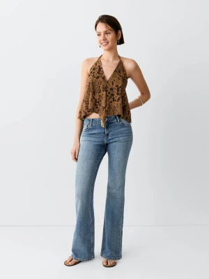 Dżinsy flare z normalnym stanem średni niebieski vintage  - Teen - - MANGO TEEN
