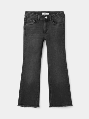 Dżinsy flare z postrzępionym dołem black denim - Dzieci - - MANGO KIDS