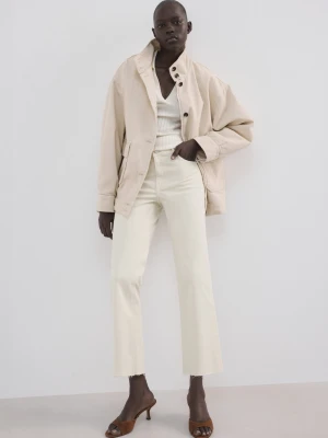 Dżinsy flare ze średnim stanem kremowy / écru - Kobieta - - MANGO