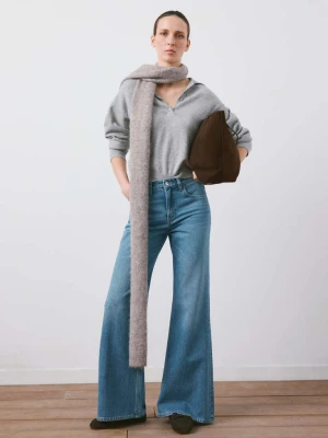 Dżinsy flare ze średnim stanem średni niebieski - Kobieta - - MANGO
