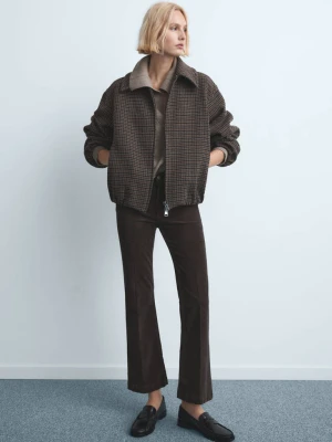 Dżinsy flare ze sztruksu czekoladowy - Kobieta - - MANGO