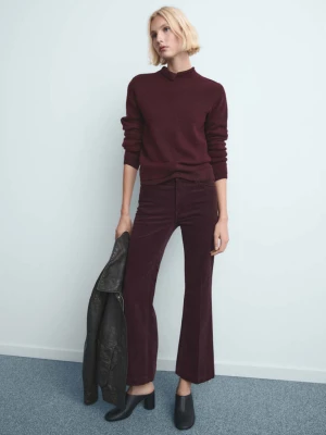 Dżinsy flare ze sztruksu winny - Kobieta - - MANGO