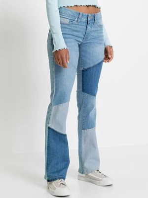 Dżinsy Flared mid waist bonprix