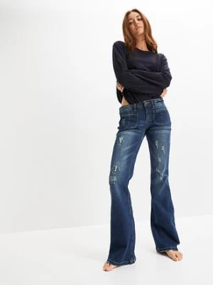 Dżinsy Flared, niski stan, ze stretchem bonprix