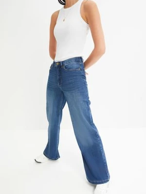 Dżinsy high waist, wide leg, z bawełny organicznej bonprix