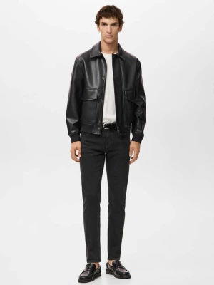 Dżinsy Jan slim fit czarne black denim - Mężczyzna - - MANGO MAN