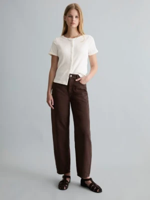 Dżinsy model Stine barrel cropped Marc O'Polo hnědá
