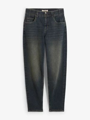 Dżinsy mom, high waist BonPrix niebieski