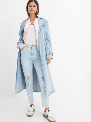 Dżinsy Mom high waist z ozdobnymi przetarciami bonprix