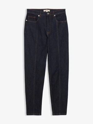 Dżinsy Mom, high waist, ze stretchem BonPrix niebieski