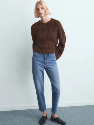 Dżinsy Mom2000 mom z wysokim stanem średni niebieski - Kobieta - - MANGO