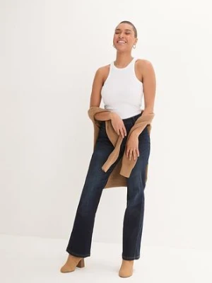 Dżinsy o kroju bootcut, high waist, z wygodnym paskiem bonprix